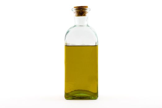 A bottle of olive oil isolated on white