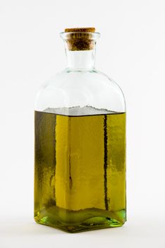 A bottle of olive oil.