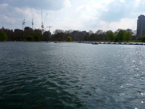 The lake in Hyde Park in London.