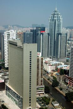 SHENZHEN, CHINA - OCTOBER 31: General cityscape of Luohu district, Shenzhen on October 31, 2010. This year is 30th anniversary for Shenzhen special economic zone.