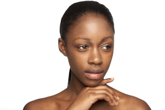 African woman with natural make-up headshoot 