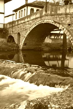 Tryavna - the bridge of sighes � old style historical city in North Bulgaria sepia