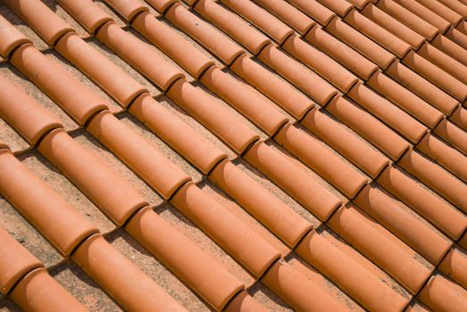 Roof tiles in Albufeira Portugal - landscape orientation