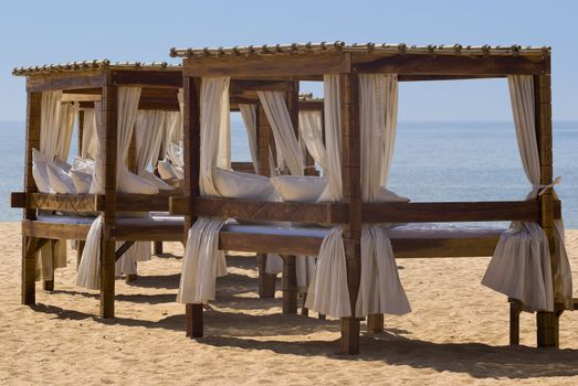 Massage table on beach in Vilamoura Portugal