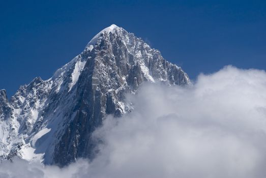 The Mont Blanc mountain range in France