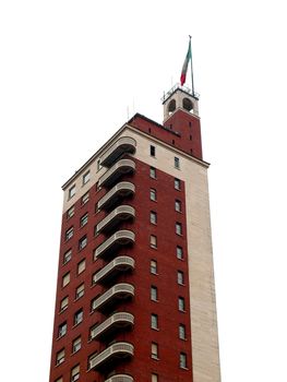 Torre Littoria skyscraper in Piazza Castello, Turin, Italy