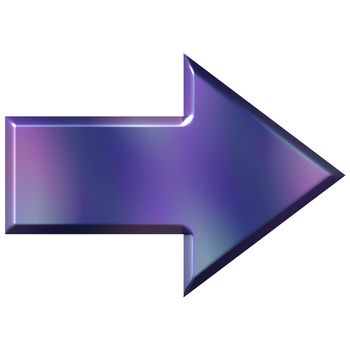 3d purple arrow isolated in white