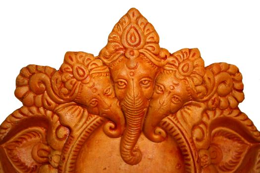 A beautiful clay art of hindu lord Ganesha (Elephant God).