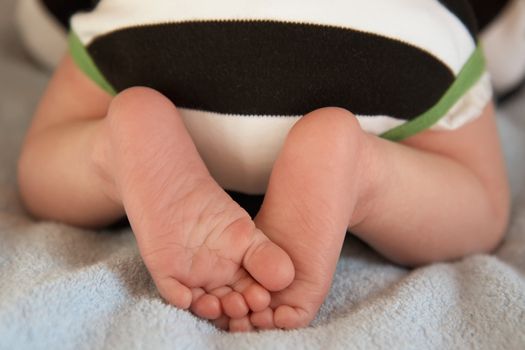 closeup of baby feet, macro, shallow DOF