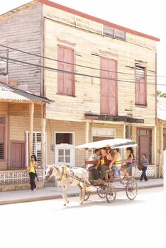 A street scene of the daily life in the city of Benes, Cuba on October 13, 2010.