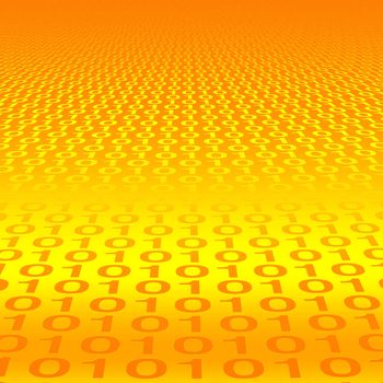 computer binary background - Orange