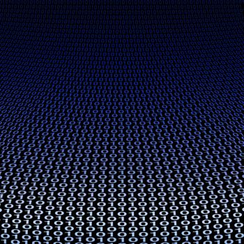 Computer binary background - Dark Blue