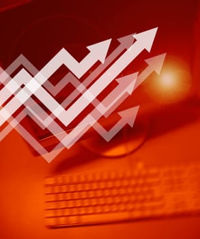Graph on Personal Computer background