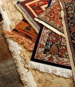 Oriental ornate carpet. Persian hand made
