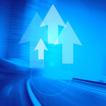 Arrows on road background