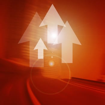 Arrows on road background