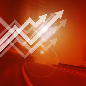 Arrows on road background