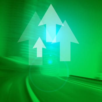 Arrows on green background