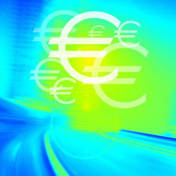 Euro on road background