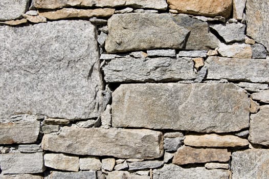 A wall of a rural mountain house made of stones