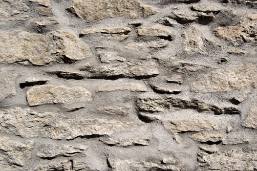 stone wall with cement of a rural house