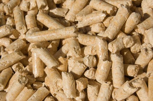 red deal wood pellets green energy close-up