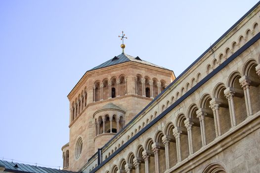 Detail of the twelfth-thirteenth century Cathedral of San Vigilio, Duomo of Trento, Italy