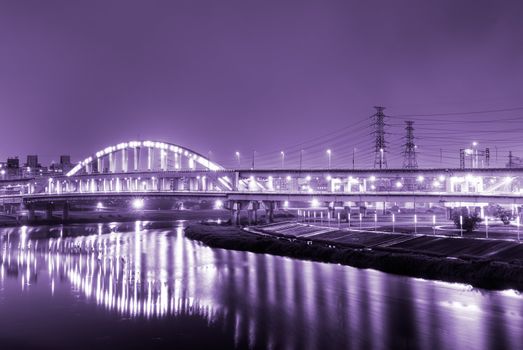 It is a beautiful and colorful bridge.