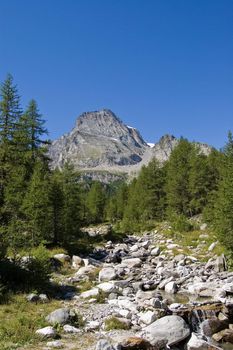 Alpe Veglia italian natural park and Monte Leone in background, Piemonte, Italy