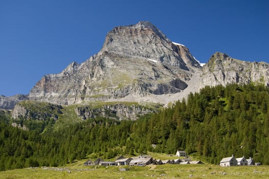 Alpe Veglia italian natural park and Monte Leone in background, Piemonte, Italy