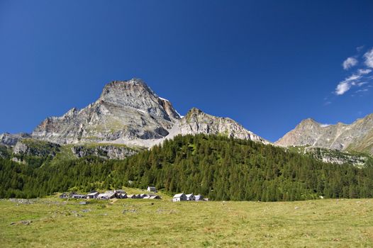 Alpe Veglia italian natural park and Monte Leone in background, Piemonte, Italy