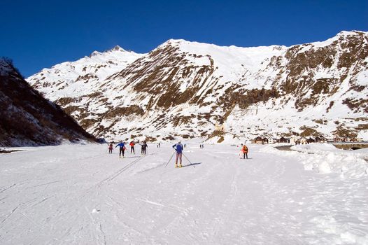 Cross country ski area in Formazza, Alps, Italy