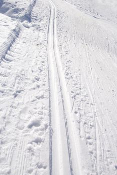 Cross country track in Formazza, Alps, Italy