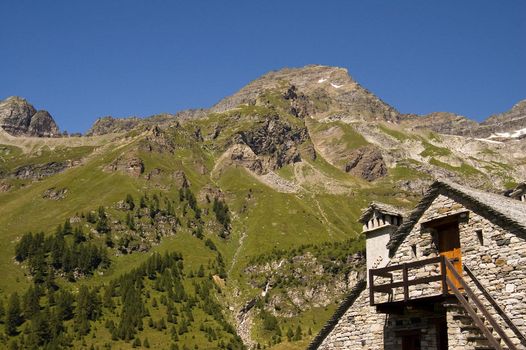 "Rebbio" mount view from Alpe Veglia, natural paradise in the italian Alps