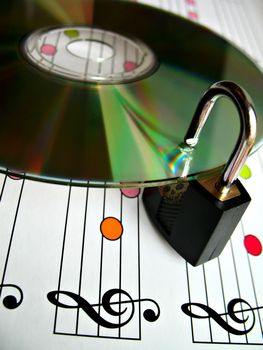 Concept image about music piracy and copyright protection