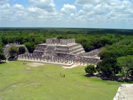 Ruins of the maya city chichen itza, view from el castillo                          