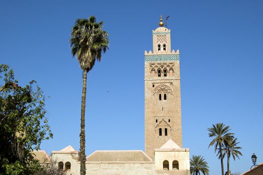 A view from the garden of the Koutoubia Minaret in Marrakesh