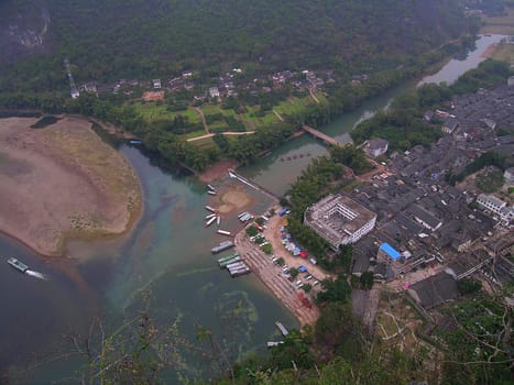 bird's eye view of small village