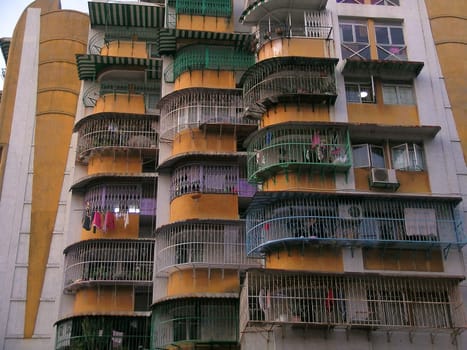 balconies with gratings