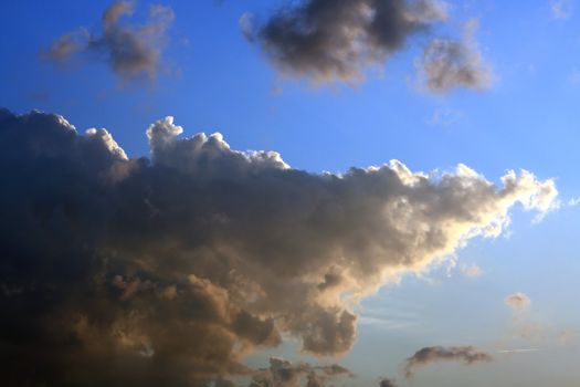 clouds as background during the evening