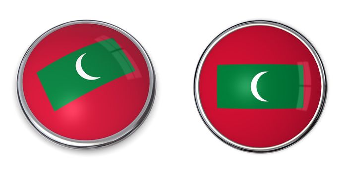 button style banner in 3D of Maledives