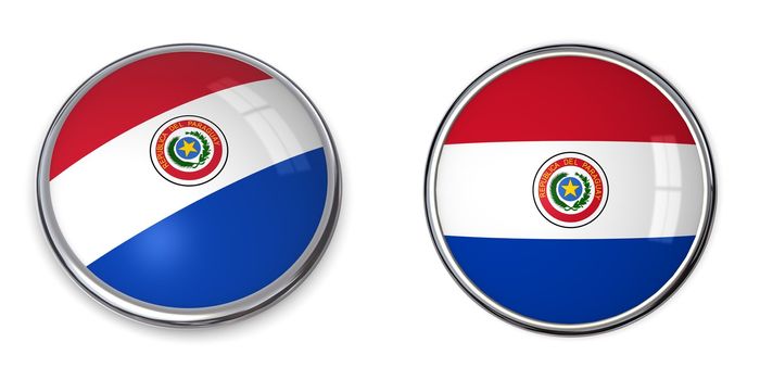 button style banner in 3D of Paraguay