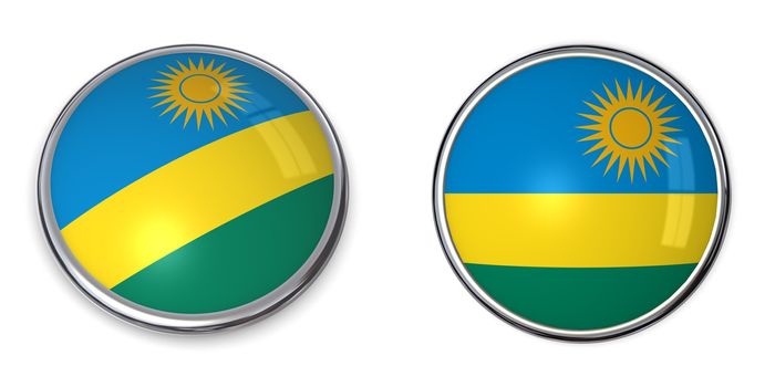 button style banner in 3D of Rwanda