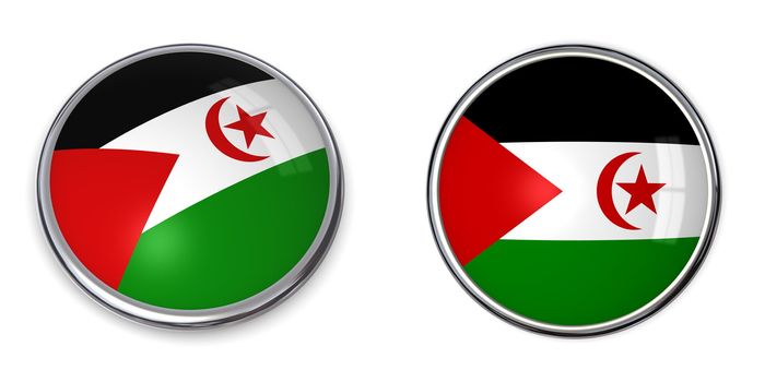 button style banner in 3D of Sahrawi Arab Democratic Republic