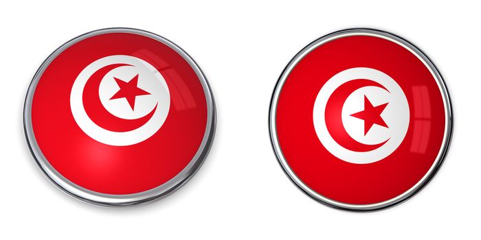 button style banner in 3D of Tunisia