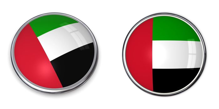button style banner in 3D of United Arab Emirates