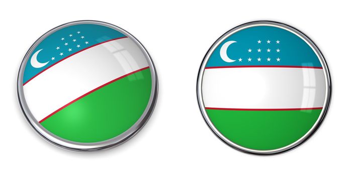 button style banner in 3D of Uzbekistan