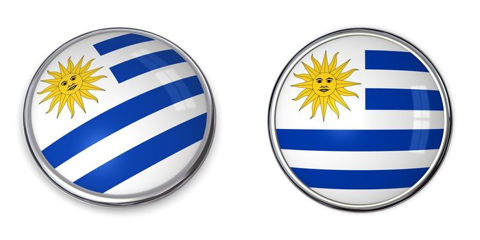 button style banner in 3D of Uruguay