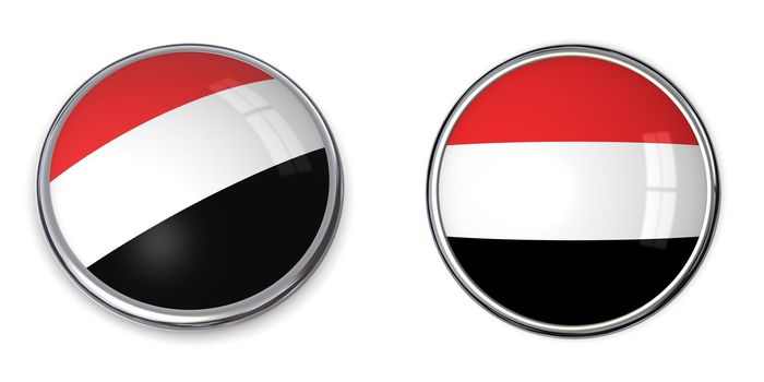 button style banner in 3D of Yemen