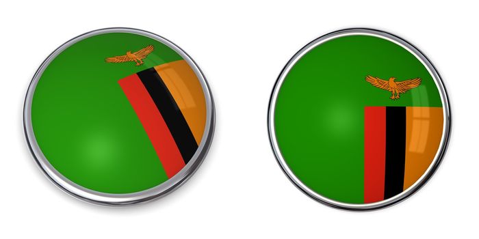 button style banner in 3D of Zambia